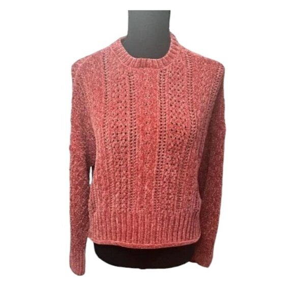Altar’d State Women’s Size Extra Small Pink Cowl Neck Oversized Chenille Sweater - Picture 1 of 11